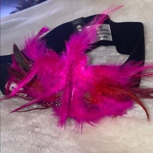Pink faux feather Stretch Belt